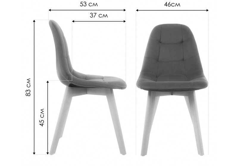 Стул деревянный, Filip dark gray / wood