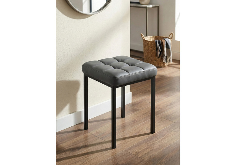 Табурет, Байя кожзам темно-серый / черный матовый