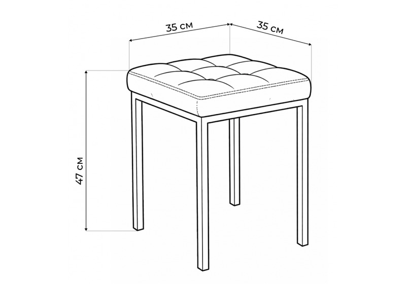 Табурет, Байя кожзам темно-серый / черный матовый
