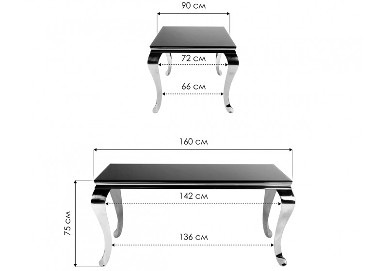 Стол стеклянный, Sondal 160 см черный