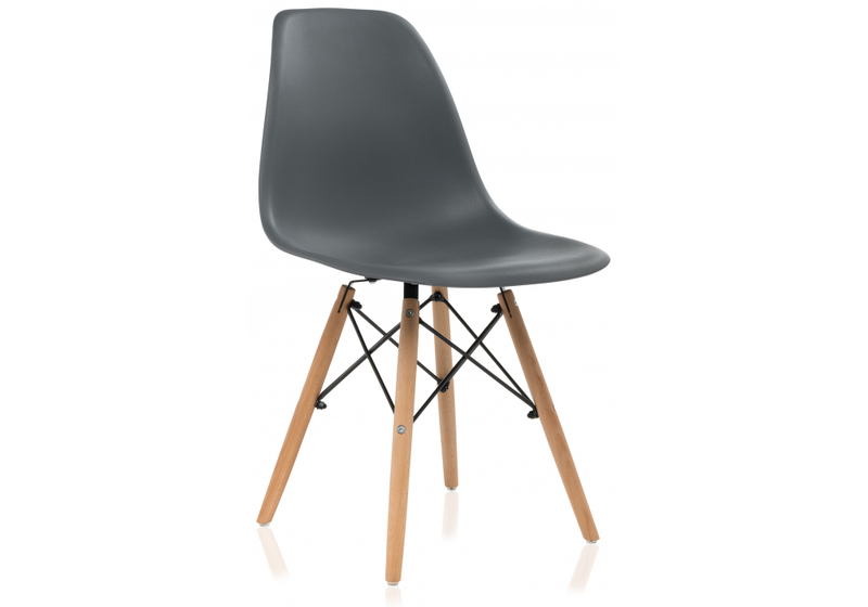 Стул деревянный, Eames PC-015 grey