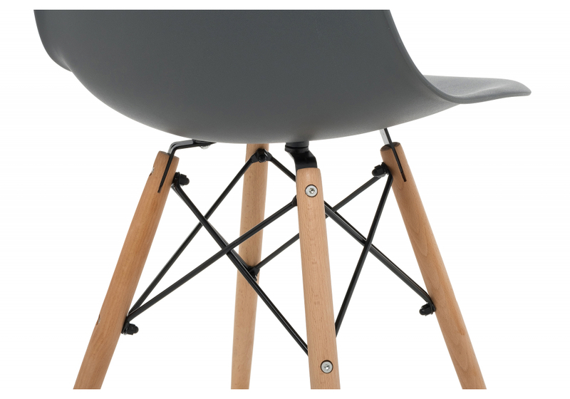 Стул деревянный, Eames PC-015 grey