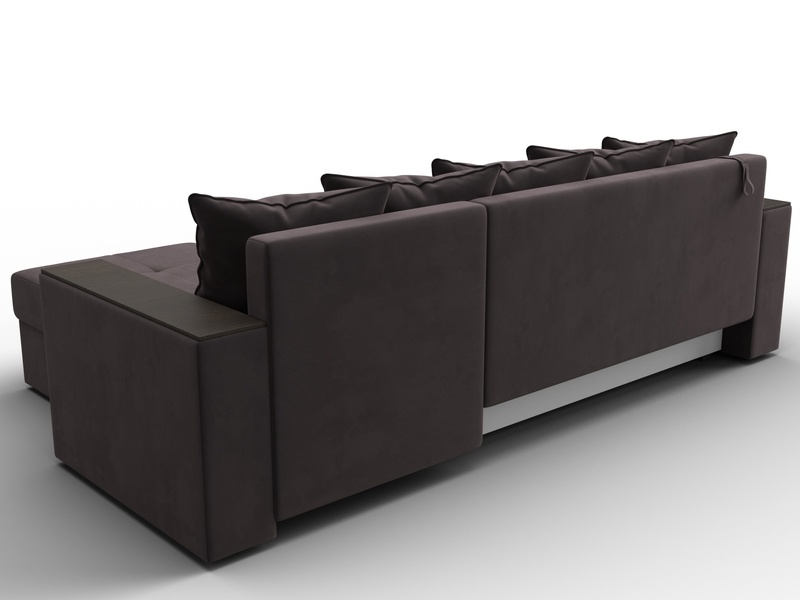 Диван угловой Дубай Лайт угол универсальный, Велюр, SEVEN 727 коричневый