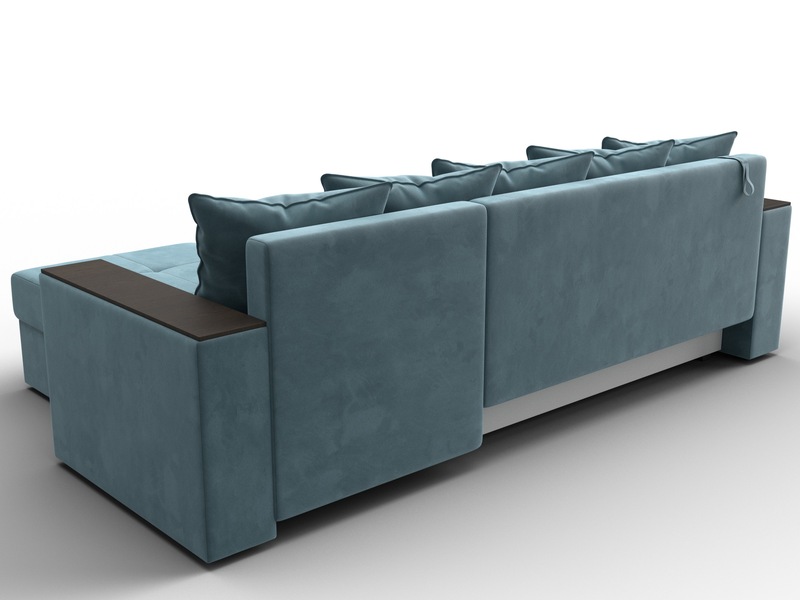 Диван угловой Дубай Лайт угол универсальный, Велюр, SEVEN 113 бирюзовый