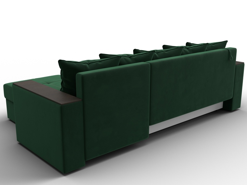 Диван угловой Дубай Лайт угол универсальный, Велюр, SEVEN 626 зеленый