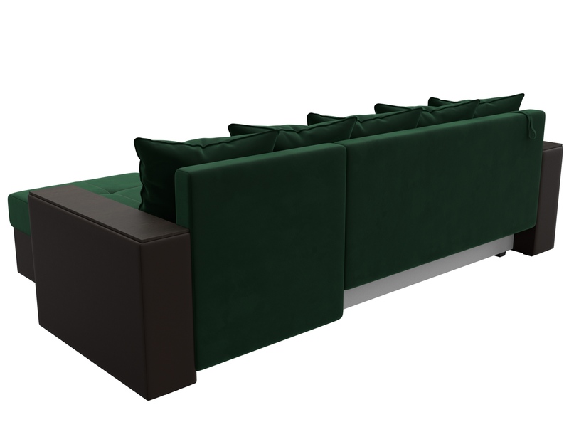 Диван угловой Дубай Лайт угол универсальный, Велюр;Экокожа, Зеленый;Коричневый