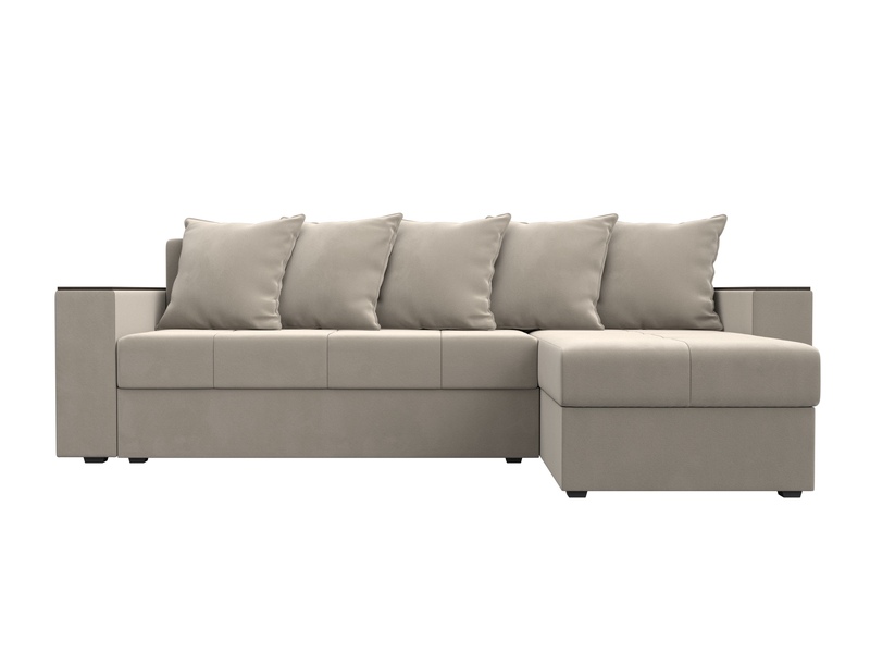 Диван угловой Дубай Лайт угол универсальный, Микровельвет, Бежевый