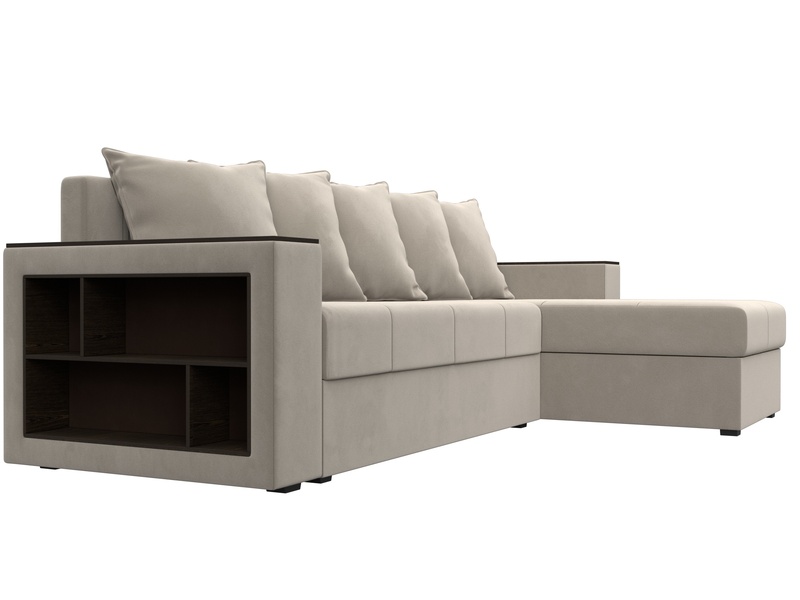 Диван угловой Дубай Лайт угол универсальный, Микровельвет, Бежевый