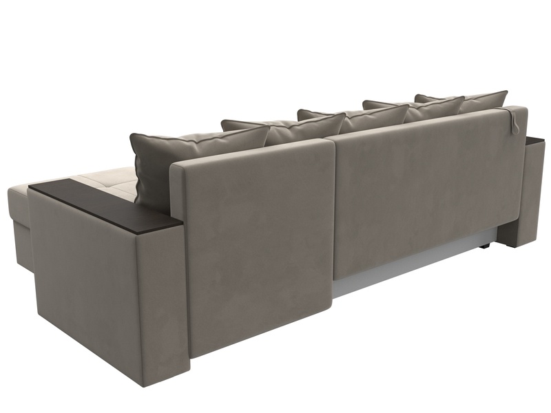 Диван угловой Дубай Лайт угол универсальный, Микровельвет, Бежевый