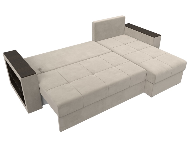 Диван угловой Дубай Лайт угол универсальный, Микровельвет, Бежевый