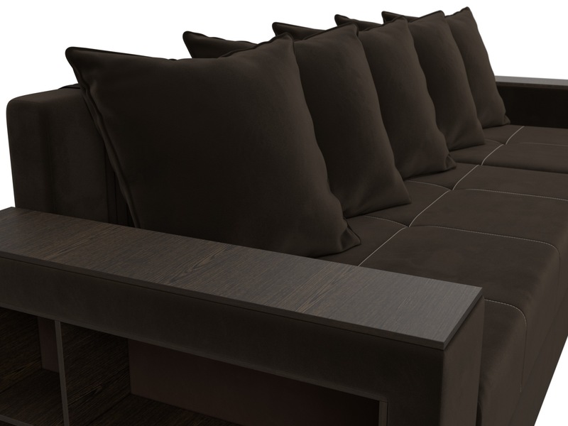 Диван угловой Дубай Лайт угол универсальный, Микровельвет, Коричневый