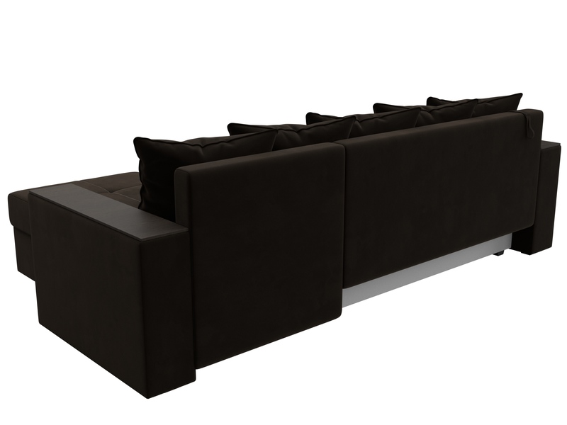 Диван угловой Дубай Лайт угол универсальный, Микровельвет, Коричневый