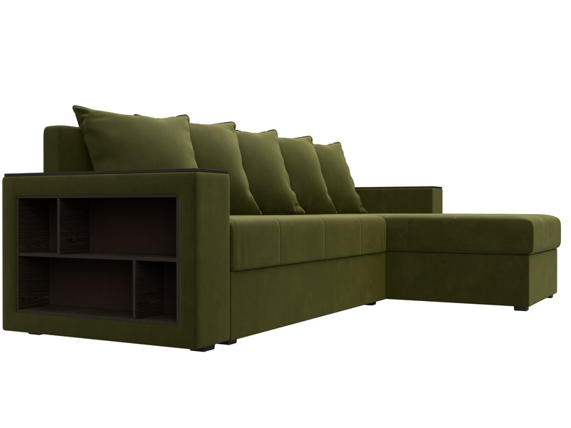 Диван угловой Дубай Лайт угол универсальный, Микровельвет, Зеленый