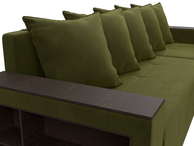 Диван угловой Дубай Лайт угол универсальный, Микровельвет, Зеленый