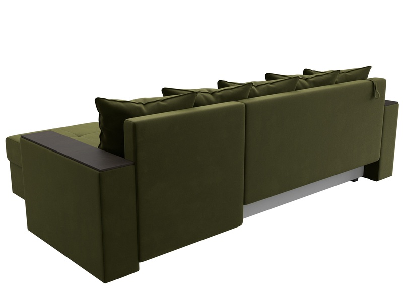 Диван угловой Дубай Лайт угол универсальный, Микровельвет, Зеленый