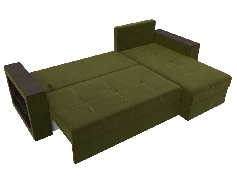 Диван угловой Дубай Лайт угол универсальный, Микровельвет, Зеленый