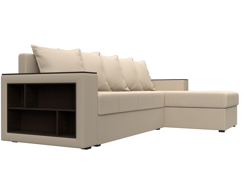 Диван угловой Дубай Лайт угол универсальный, Экокожа, Бежевый