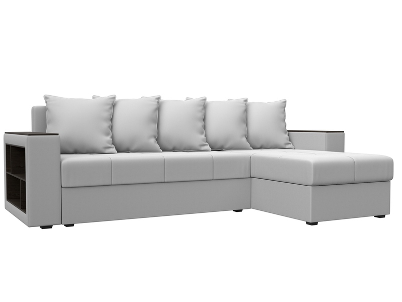 Диван угловой Дубай Лайт угол универсальный, Экокожа, Белый