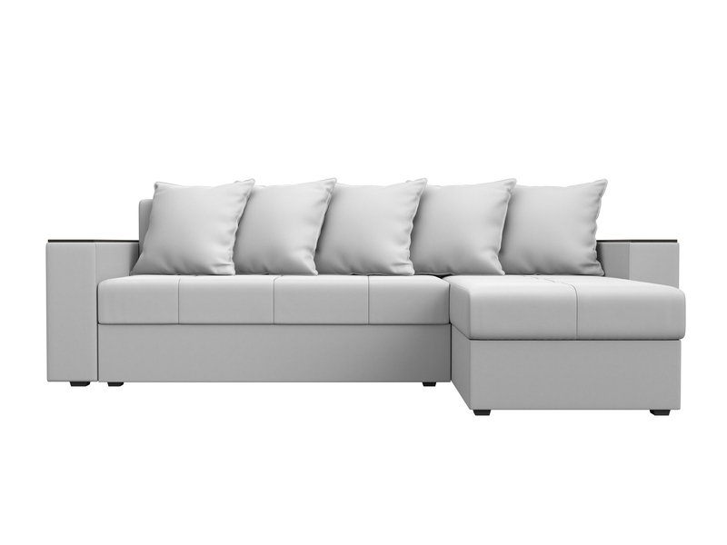 Диван угловой Дубай Лайт угол универсальный, Экокожа, Белый