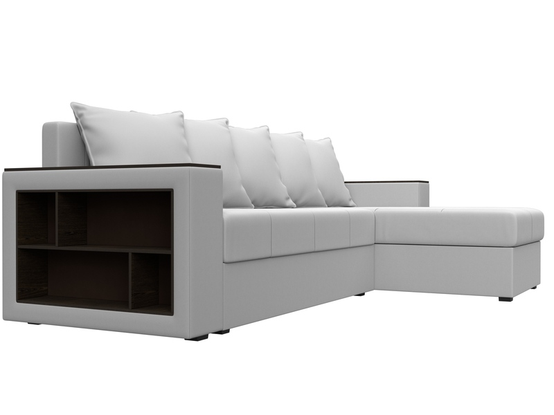 Диван угловой Дубай Лайт угол универсальный, Экокожа, Белый