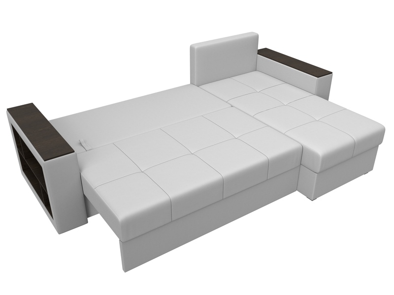 Диван угловой Дубай Лайт угол универсальный, Экокожа, Белый