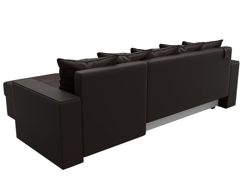 Диван угловой Дубай Лайт угол универсальный, Экокожа, Коричневый