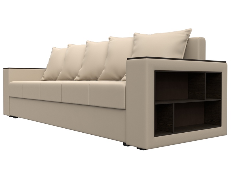 Диван прямой Дубай Лайт, Экокожа, Бежевый