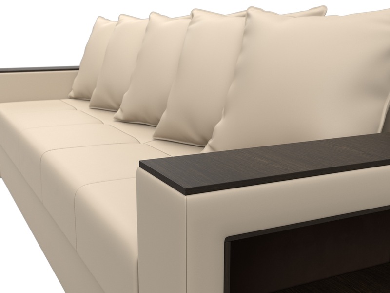 Диван прямой Дубай Лайт, Экокожа, Бежевый