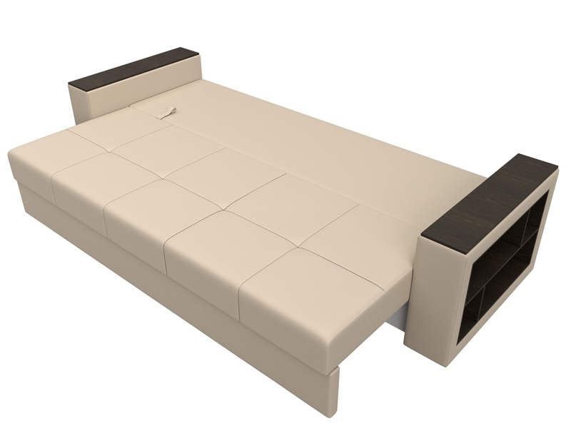 Диван прямой Дубай Лайт, Экокожа, Бежевый