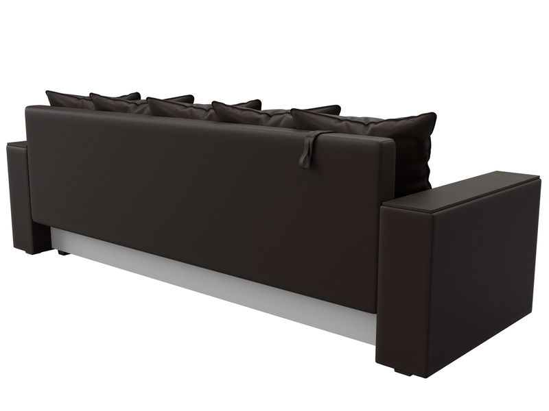 Диван прямой Дубай Лайт, Экокожа, Коричневый