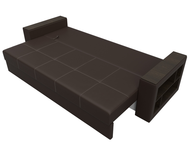 Диван прямой Дубай Лайт, Экокожа, Коричневый