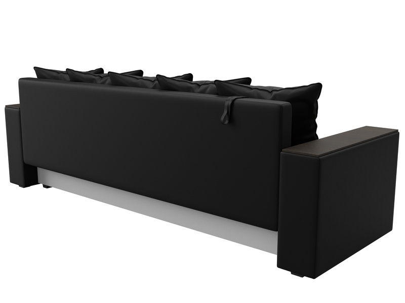 Диван прямой Дубай Лайт, Экокожа, Черный
