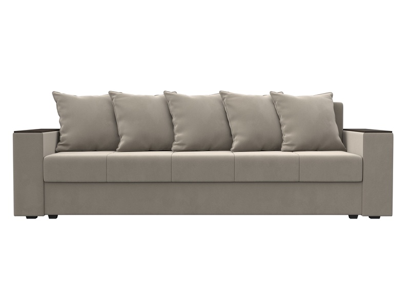 Диван прямой Дубай Лайт, Микровельвет, Бежевый