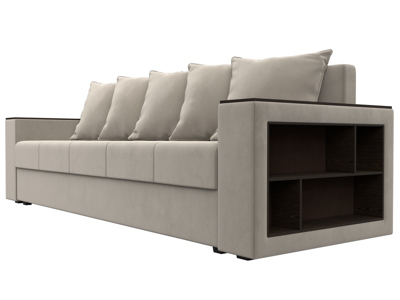 Диван прямой Дубай Лайт, Микровельвет, Бежевый