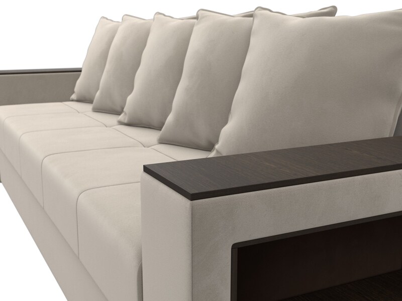 Диван прямой Дубай Лайт, Микровельвет, Бежевый