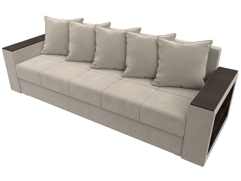 Диван прямой Дубай Лайт, Микровельвет, Бежевый