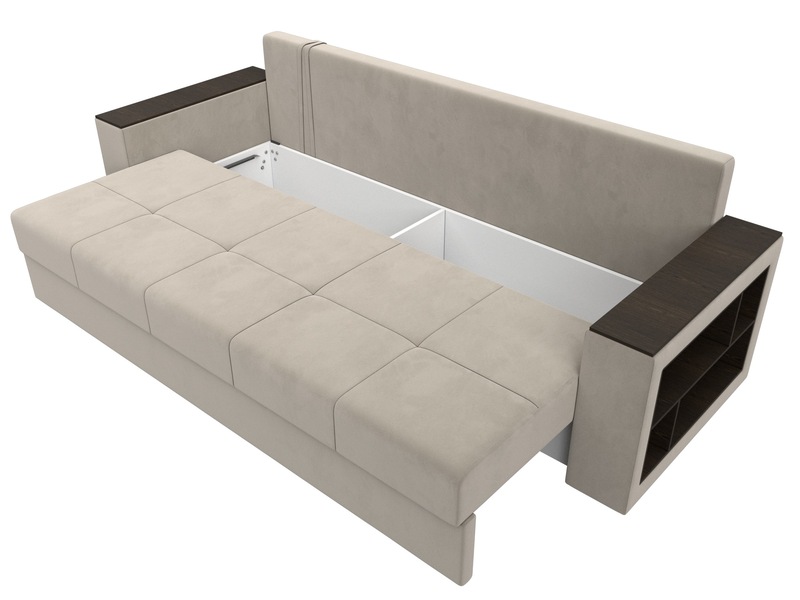 Диван прямой Дубай Лайт, Микровельвет, Бежевый