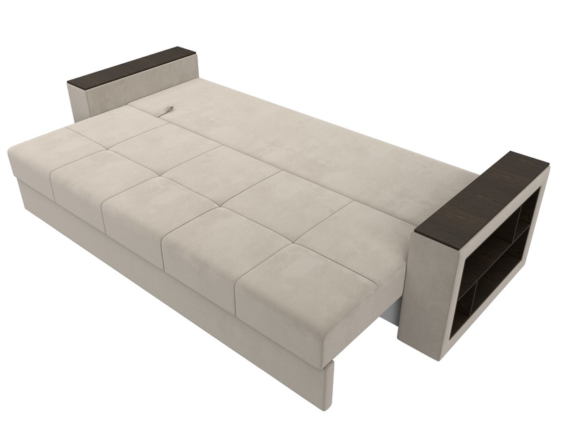 Диван прямой Дубай Лайт, Микровельвет, Бежевый