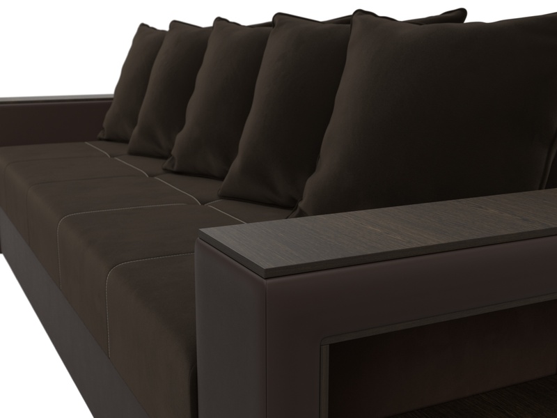 Диван прямой Дубай Лайт, Микровельвет, Коричневый