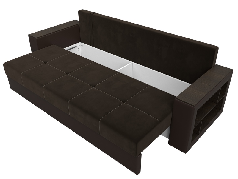 Диван прямой Дубай Лайт, Микровельвет, Коричневый