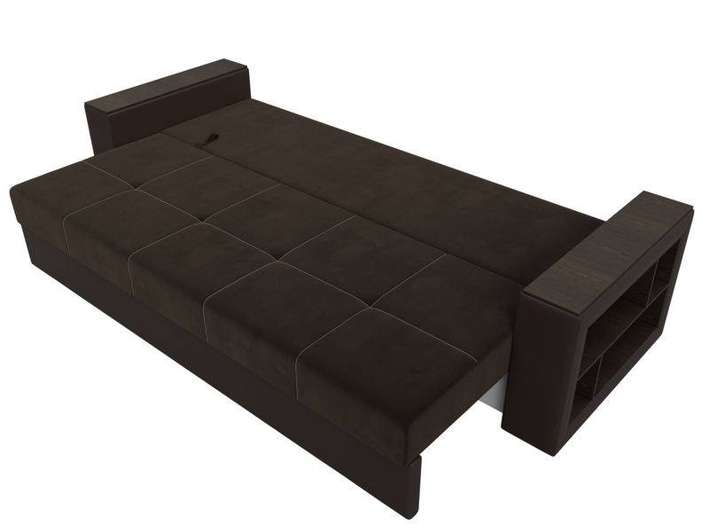 Диван прямой Дубай Лайт, Микровельвет, Коричневый