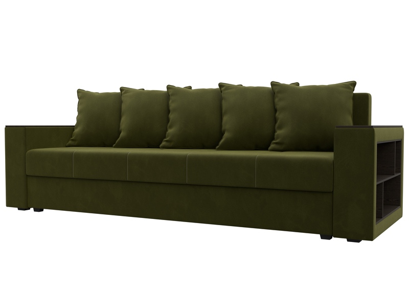 Диван прямой Дубай Лайт, Микровельвет, Зеленый