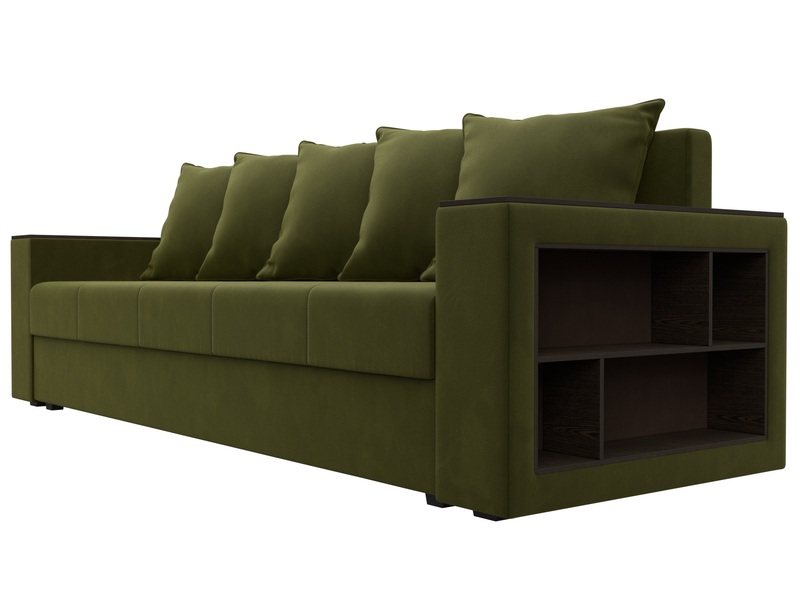 Диван прямой Дубай Лайт, Микровельвет, Зеленый