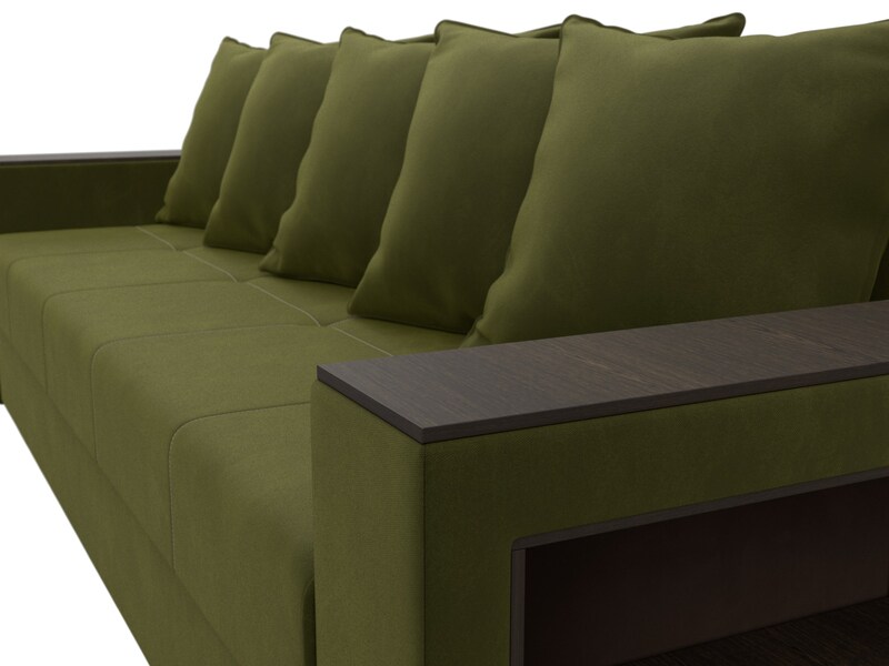Диван прямой Дубай Лайт, Микровельвет, Зеленый