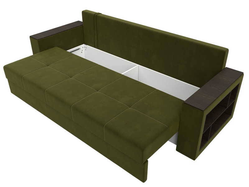 Диван прямой Дубай Лайт, Микровельвет, Зеленый