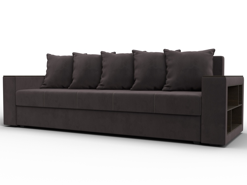 Диван прямой Дубай Лайт, Велюр, SEVEN 727 коричневый