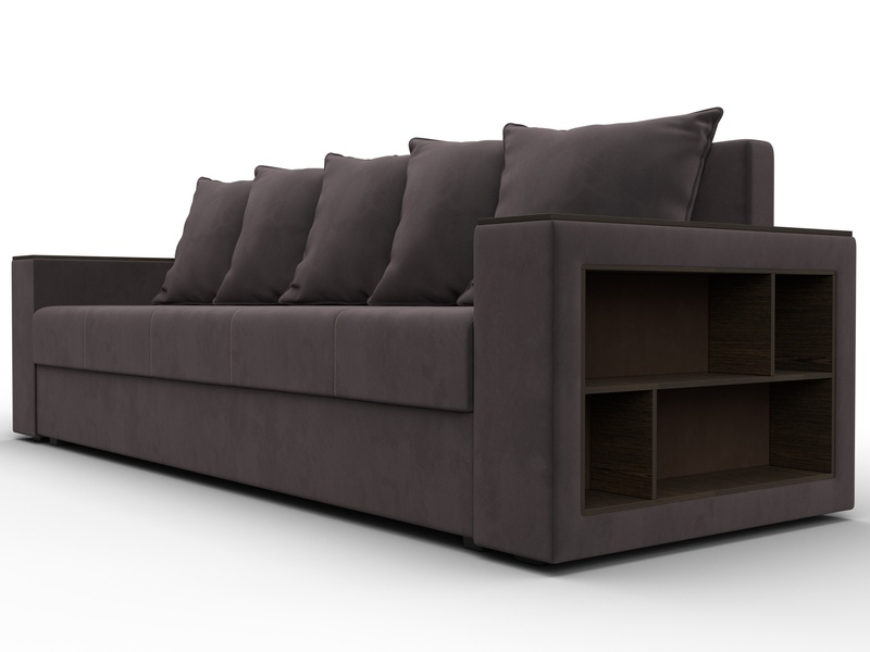 Диван прямой Дубай Лайт, Велюр, SEVEN 727 коричневый