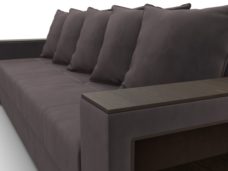 Диван прямой Дубай Лайт, Велюр, SEVEN 727 коричневый