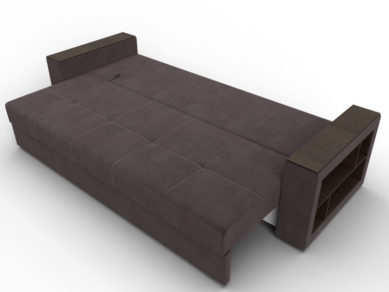 Диван прямой Дубай Лайт, Велюр, SEVEN 727 коричневый