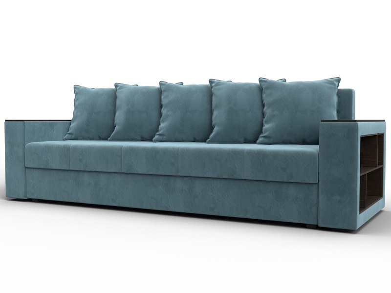 Диван прямой Дубай Лайт, Велюр, SEVEN 113 бирюзовый